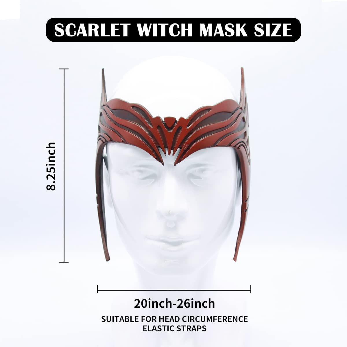 Wanda - Tocado de bruja escarlata, cosplay, disfraz de Halloween, corona, máscara de piel sintética para adultos