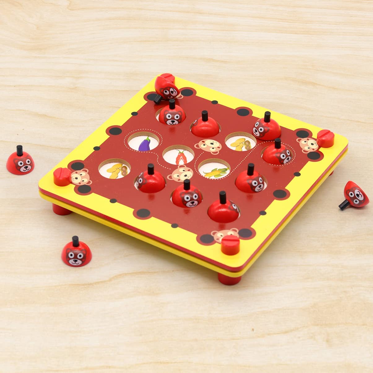 Kids Board Games for Kids Ladybug Memory Game, Learning Games for Kids Memory Matching Game for Kids Ladybird Wooden Memory Board Game Learning Toys