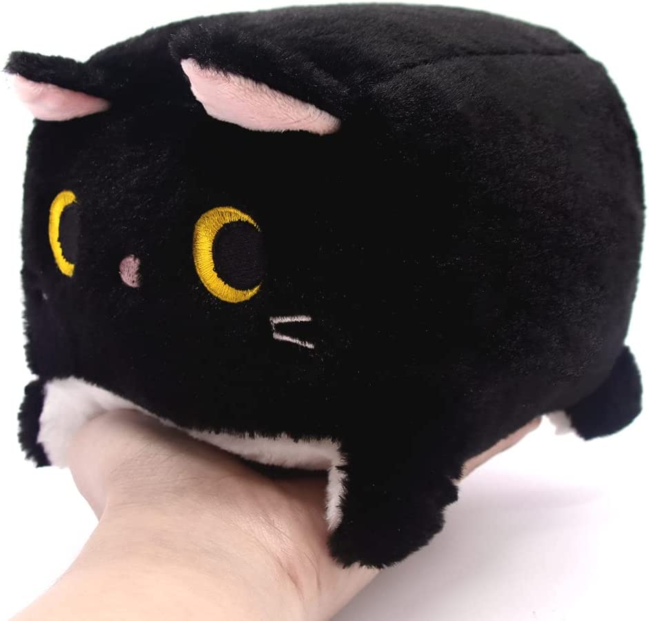Black Cat Plush Toy Black Cat Pillow,Soft Plush Doll Cat Plushie Cat Pillow, Black Cat Plushie, Cat Plush, Cat Pillow Plush, Kawaii plushies Great Gift for Birthday/Christmas
