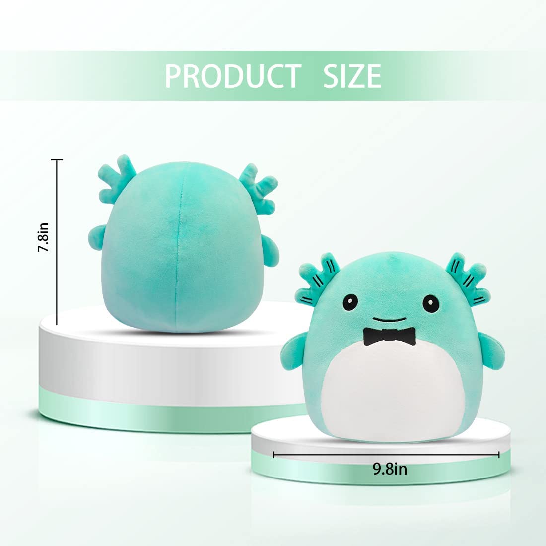 Axolotl Plush Toy, Kawaii Axolotl Cuddly Toy Stuffed Animal Cushion Toy, 20 cm Soft Plush Axolotl Stuffed Toy Doll Gift for Children Girls and Boys (Blue)