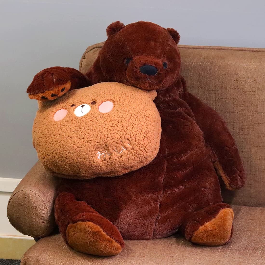 Bear Plush Pillow Soft Cute Animal Plushies Toy Kawaiii Plush Birthday Bear Suitable for Boys and Girls Stuffed Animals for Kids Sleeping Nap Kawaiii Pillow 14.9in