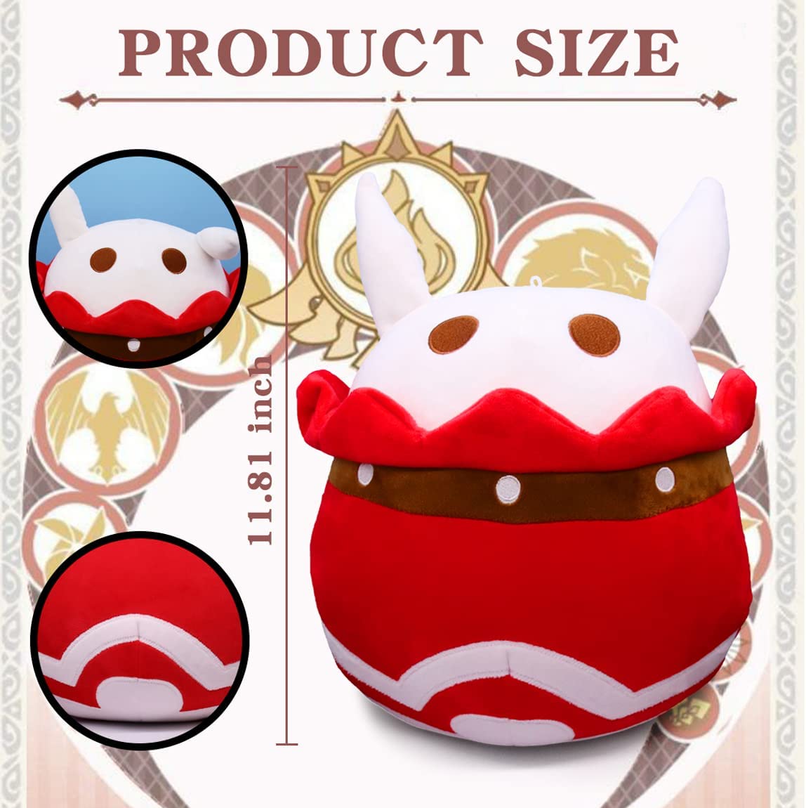 Gen-shin Impact Plush Bouncing Bomb Ball - 11.81 Inches Plushie Stuffed Doll Toy - Game Animation Peripheral Plushie Pillow for Cosplay Props Fans